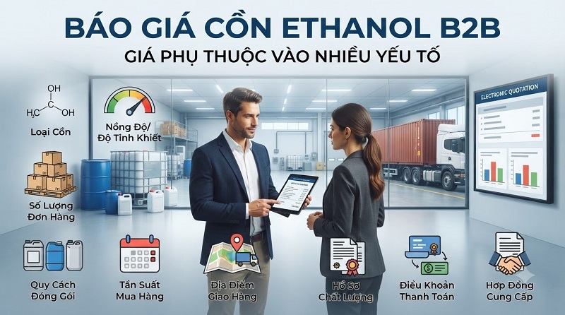 Cồn Ethanol Cho Khách Hàng B2B – Giải Pháp Cung Ứng Ổn Định Cho Doanh Nghiệp
